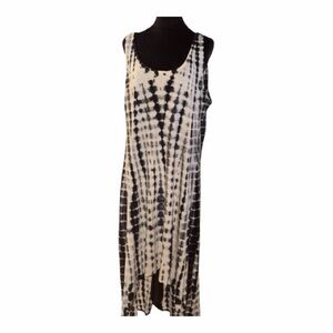 Marc New York Black and White Tie-Dye Sleeveless Dress Size 1X